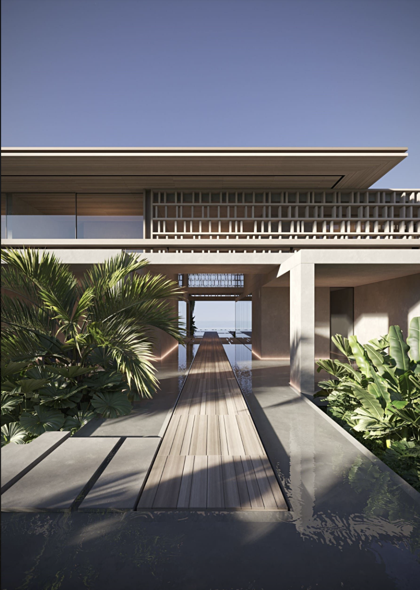 Bali Sands luxury beachfront villa with pools and solar panels